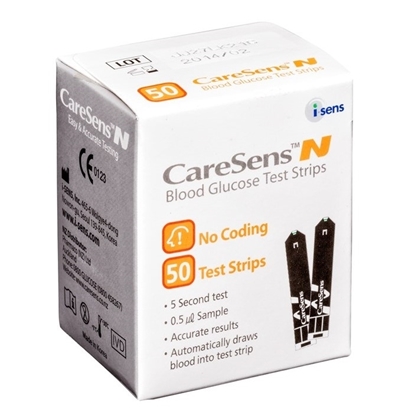 Снимка на CARESENS/КЕЪРСЕНС ТЕСТ ЛЕНТИ ЗА ИЗМЕРВАНЕ НА КРЪВНА ЗАХАР CARESENS N Х 50 БР.