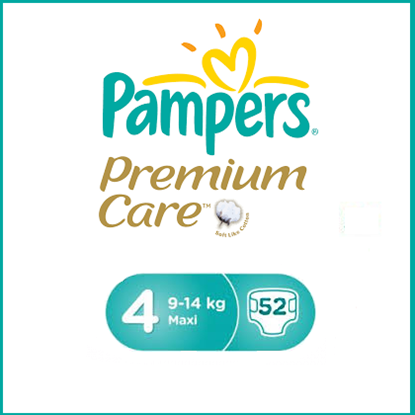 Снимка на PAMPERS PREMIUM/ПАМПЕРС ПРЕМИУМ 4 9-14 КГ. Х 52 БР.