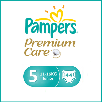 Снимка на PAMPERS PREMIUM/ПАМПЕРС ПРЕМИУМ 5 11-16 КГ. Х 44 БР.