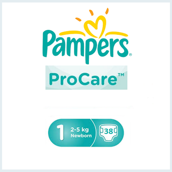 Снимка на PAMPERS PROCARE/ПАМПЕРС ПРО КЕЪР 1 2-5 КГ. Х 38 БР.