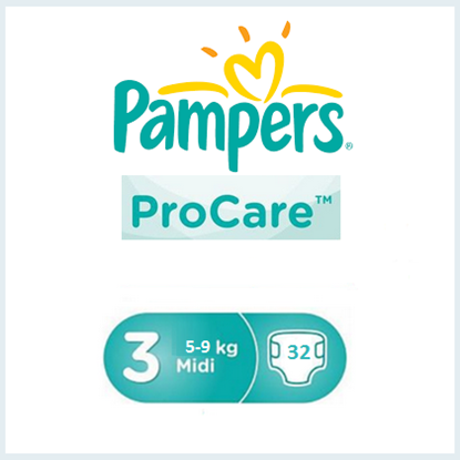 Снимка на PAMPERS PROCARE/ПАМПЕРС ПРО КЕЪР 3 5-9 КГ. Х 32 БР.