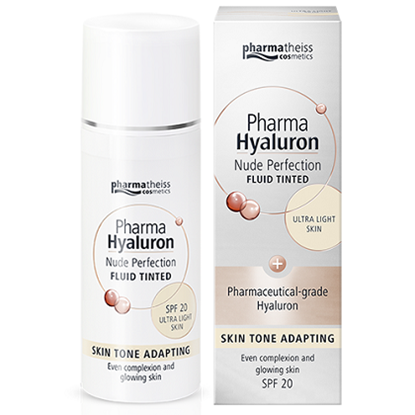 Снимка на PHARMA HYALURON NUDE PERFECTION АНТИ-ЕЙДЖ ФЛУИД SPF20 МНОГО СВЕТЛА КОЖА 50 МЛ. 