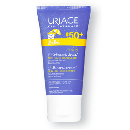 Снимка на URIAGE/УРИАЖ БЕБЕ  1ST MINERAL CREAM СЛЪНЦЕЗАЩИТЕН МИНЕРАЛЕН КРЕМ SPF 50 50 МЛ.