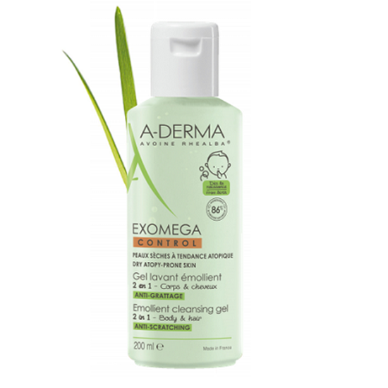 Снимка на A-DERMA EXOMEGA CONTROL ЕМОЛИЕНТЕН ПОЧИСТВАЩ ГЕЛ 2 В 1 200 МЛ.