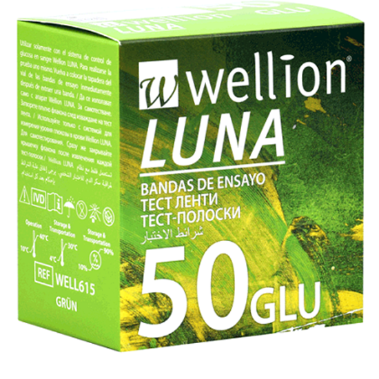 Снимка на  WELLION LUNA GLU/ВЕЛИОН ЛУНА ТЕСТ ЛЕНТИ ЗА КРЪВНА ЗАХАР 50 БР.