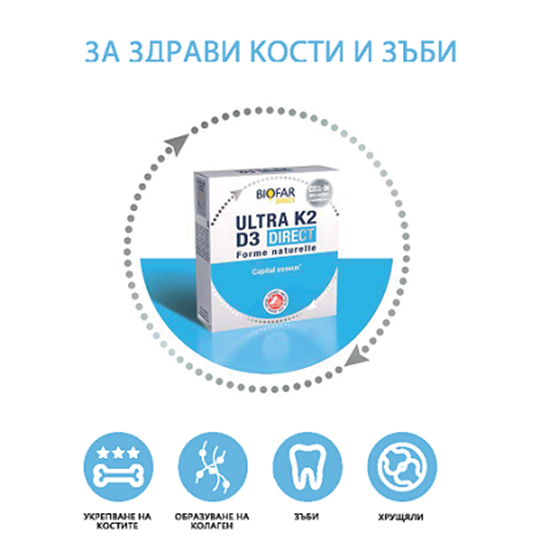 Снимка на BIOFAR/БИОФАР ULTRA K2 D3 DIRECT САШЕТА Х 14 БР.