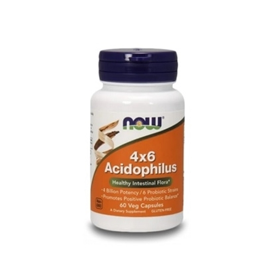 Снимка на NOW FOODS 4X6 ACIDOPHILUS /НАУ ФУДС 4X6 АЦИДОФИЛУС КАПСУЛИ Х 60 БР.