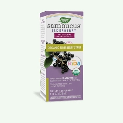 Снимка на SAMBUCUS/САМБУКУС СИРОП ЗА ДЕЦА ORGANIC ELDERBERRY 120 МЛ. 