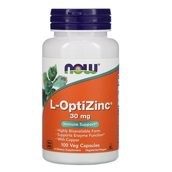 NOW FOODS/НАУ ФУДС L-OPTIZINC 30 МГ. КАПСУЛИ Х 100 БР.