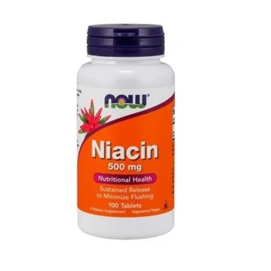 Снимка на NOW FOODS/НАУ ФУДС ВИТАМИН В-3 (НИАЦИН) 500 МГ ТАБЛЕТКИ Х 100 БР.