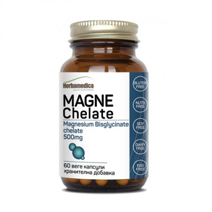 MAGNE CHELATE/МАГНЕ ХЕЛАТЕ 500 МГ. КАПСУЛИ Х 60 БР.