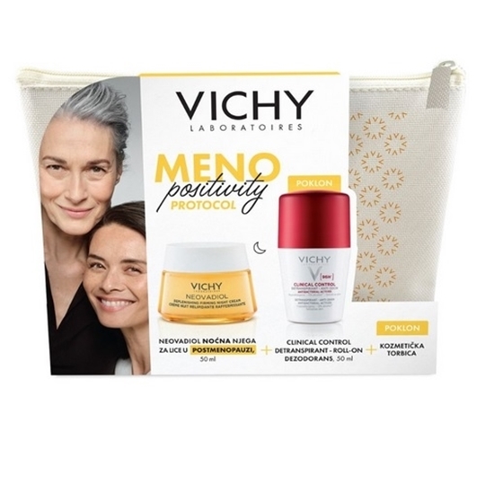 Снимка на  VICHY/ВИШИ ПОДАРЪЧЕН НЕСЕСЕР MENOPOSITIVITY НОЩЕН КРЕМ ПОСТМЕНОПАУЗА  50 МЛ. + CLINICAL CONTROL РОЛ ОН 50 МЛ. 