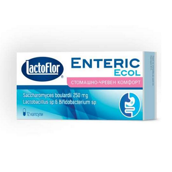  LACTOFLOR/ЛАКТОФЛОР ENTERIC ECOL ПРИ ДИАРИЯ КАПСУЛИ Х 12 БР.