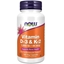 Снимка на NOW FOODS/НАУ ФУДС ВИТАМИН D3 И K2 1000 IU/45 MCG КАПСУЛИ Х 120 БР.