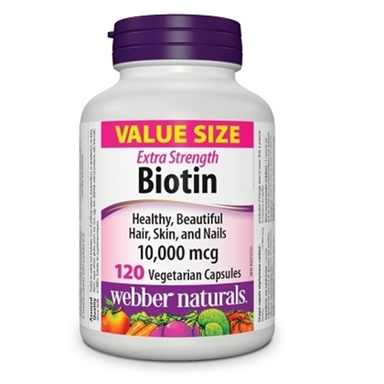 Снимка на BIOTIN/БИОТИН 10000 MCG ЗА КОСА, КОЖА И НОКТИ КАПСУЛИ Х 120 БР.