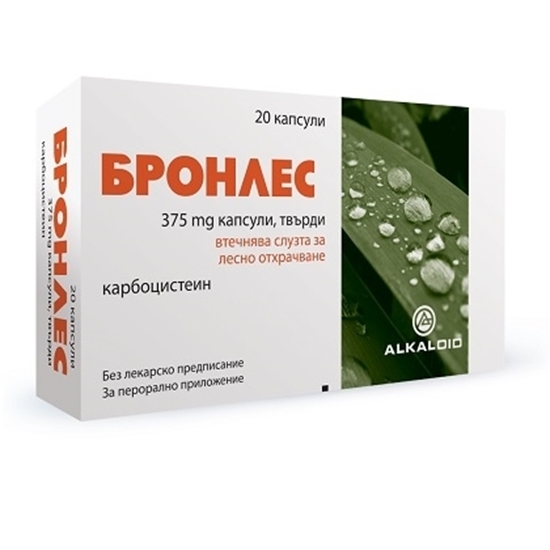 Снимка на ALKALOID/ АЛКАЛОИД БРОНЛЕС КАПСУЛИ 375 МГ Х 20 БР.