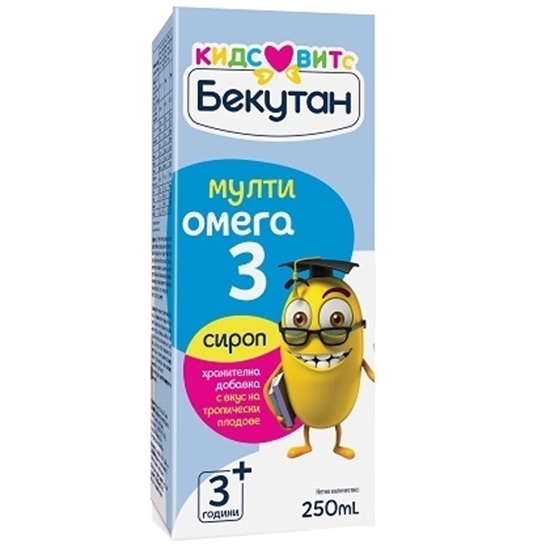 Снимка на ALKALOID/АЛКАЛОИД БЕКУТАН KIDS VITS МУЛТИ ОМЕГА-3 СИРОП 250 МЛ