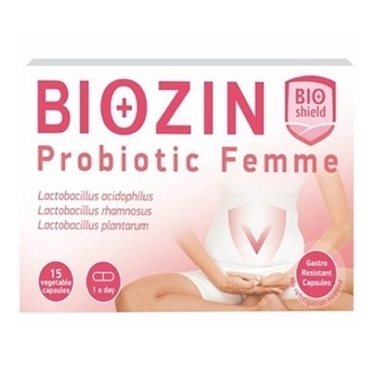 Снимка на BIOSHIELD BIOZIN PROBIOTIC FEMME/БИОЗИН ПРОБИОТИК ФЕМ КАПСУЛИ Х 15 БР.