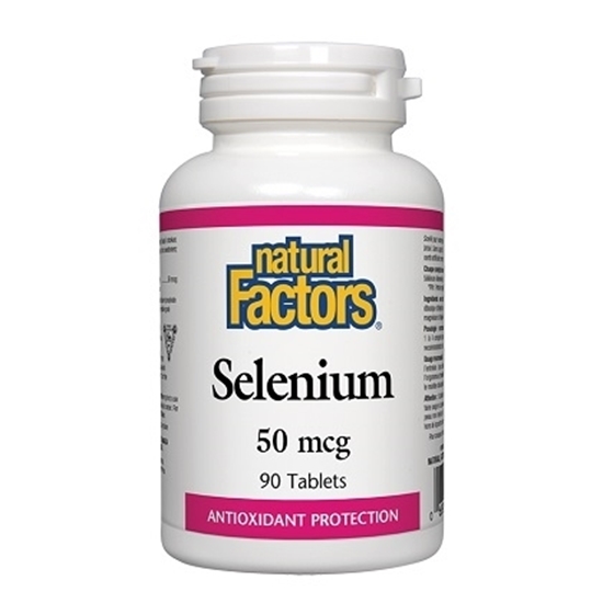 Снимка на NATURAL FACTORS SELENIUM/СЕЛЕН 50 MCG ТАБЛЕТКИ Х 90 БР. 