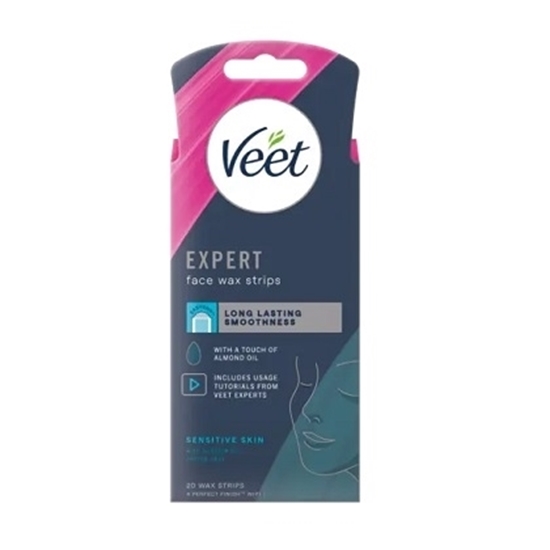 Снимка на VEET EXPERT/ВИЙТ ВОСЪЧНИ ЛЕНТИ ЗА ЛИЦЕ ЗА ЧУВСТВИТЕЛНА КОЖА 20 БР.