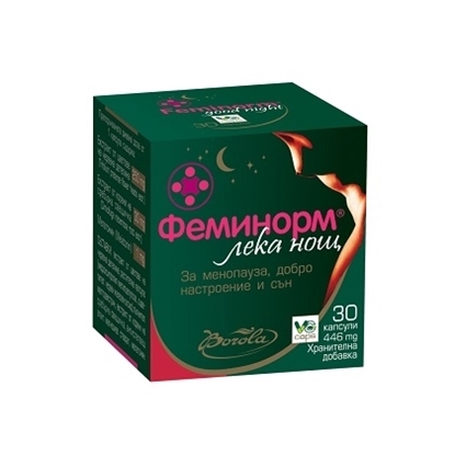 Снимка на FEMINORM GOOD NIGHT/ФЕМИНОРМ ЛЕКА НОЩ ЗА МЕНОПАУЗА КАПСУЛИ Х 30 БР. 