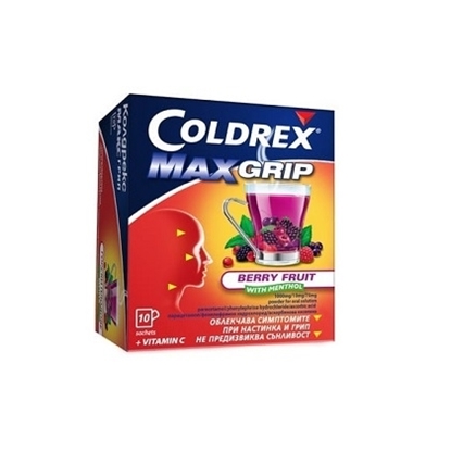 Снимка на COLDREX MAXGRIP BERRY FRUIT/ КОЛДРЕКС МАКСГРИП ГОРСКИ ПЛОДОВЕ САШЕ Х 10 БР.
